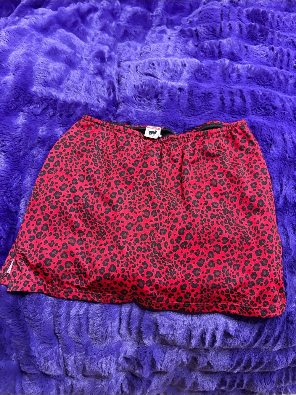 Y2K Red Leopard Print Women's Mini Skort size m